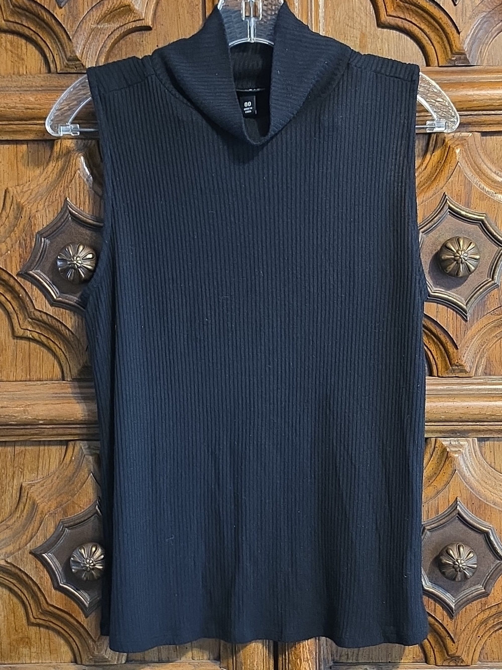 torrid Black Ribbed Mock Neck Tank
